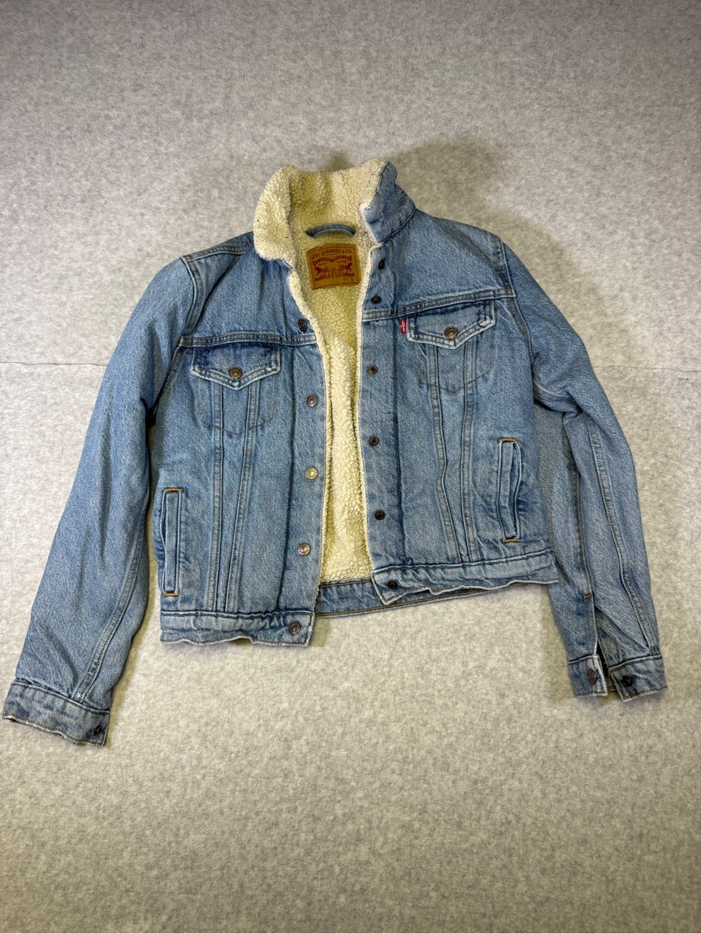 Levi's Light Blue Denim Sherpa-Lined Jean Jacket